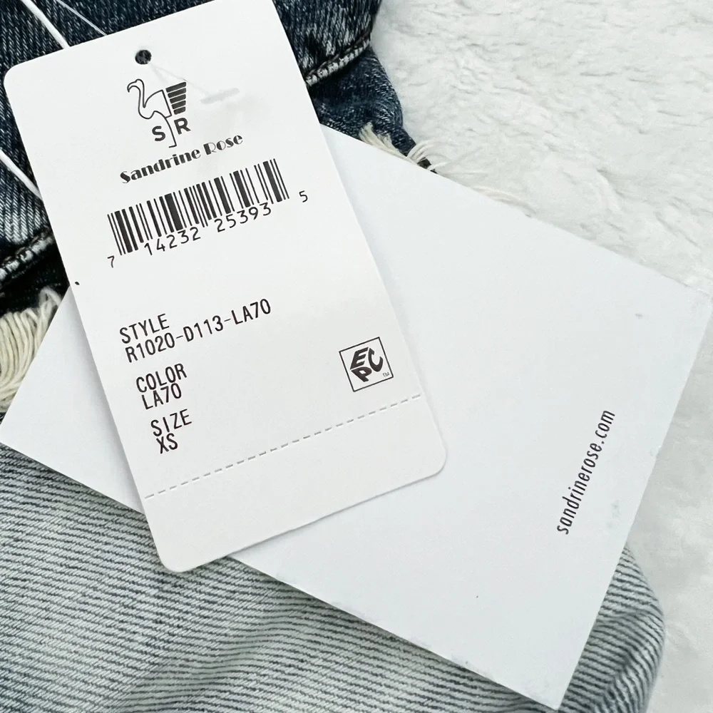 NWT- SANDRINE ROSE x Free People Deconstructed Frayed Denim Jacket